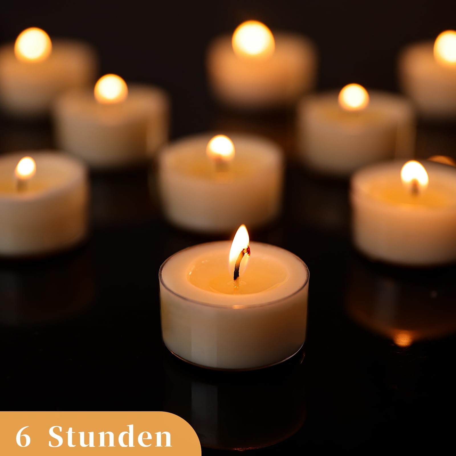 25 velas de té de 6 horas de cera de soja 100% natural, sin olor, sin parafina, no tóxicas, veganas, en taza transparente