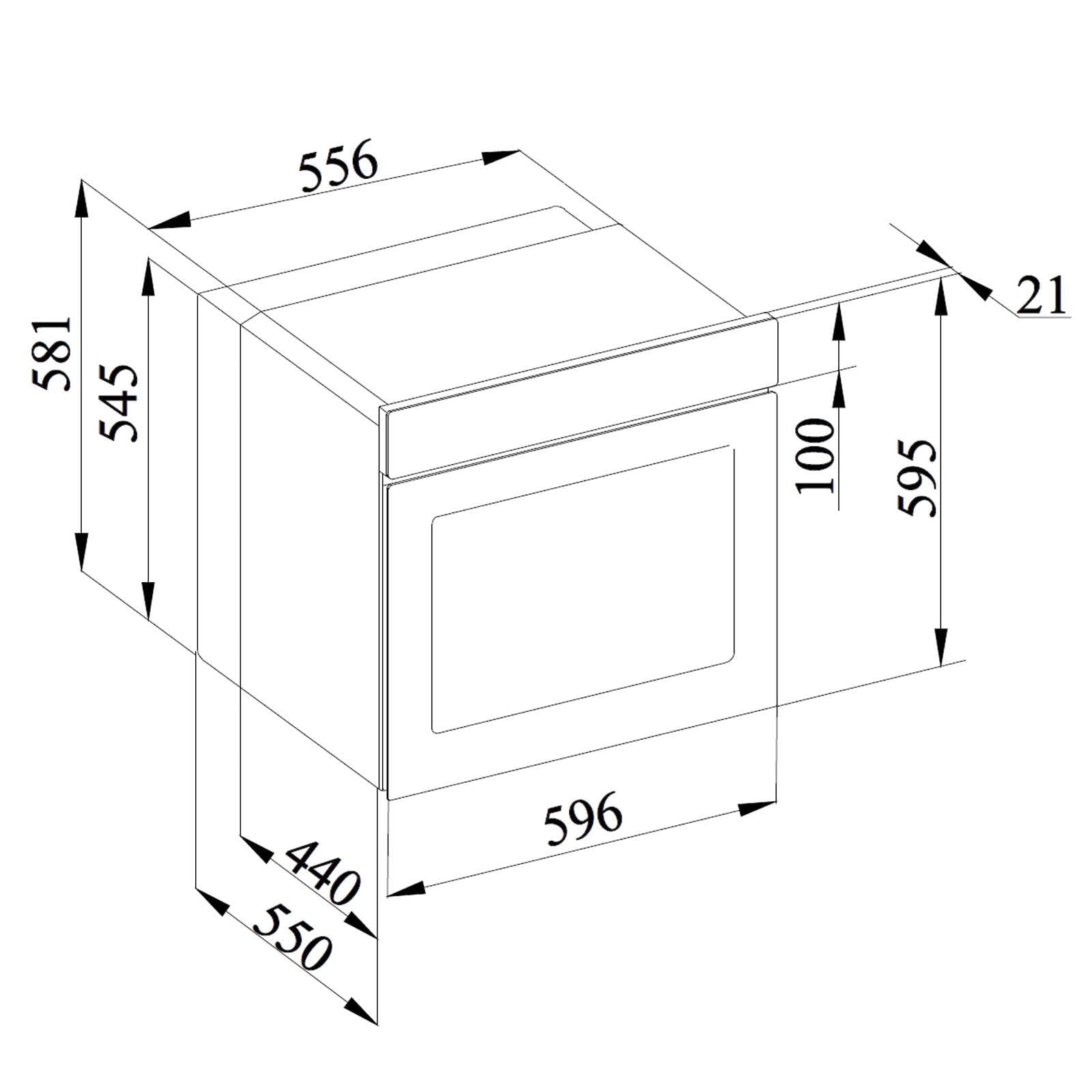 Oranier Einbau-Backofen 60 cm mit 9 Funktionen, versenkbaren Knebeln, 3D Heißluft, Ober-/Unterhitze, Umluft-Grill, Auftaufunktion, Timer, Vollglas-Innentür & CLEAN UP-Emaillierung