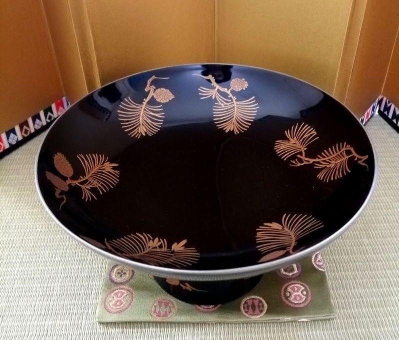 茶道具 高杯菓子器 菓子器 老松 金蒔絵 漆芸 漆器 共箱 【公式通販】