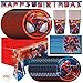 Spider-Man Party Supplies, Serves 16 - Plates, Napkins, Tablecloth, Cups, Balloons, Birthday Banner, Tattoos, Masks - Full Tableware, Decorations, Favors for Marvel Superhero Fans