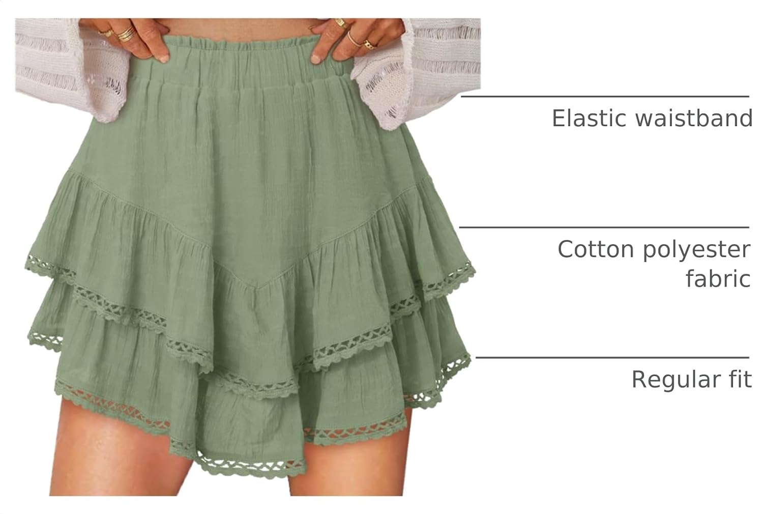  Flowy Shorts for Women Ruffle Skorts Mini Skirts High Waisted Teen Gilrs Tennis Skort Summer Shorts thumbnail