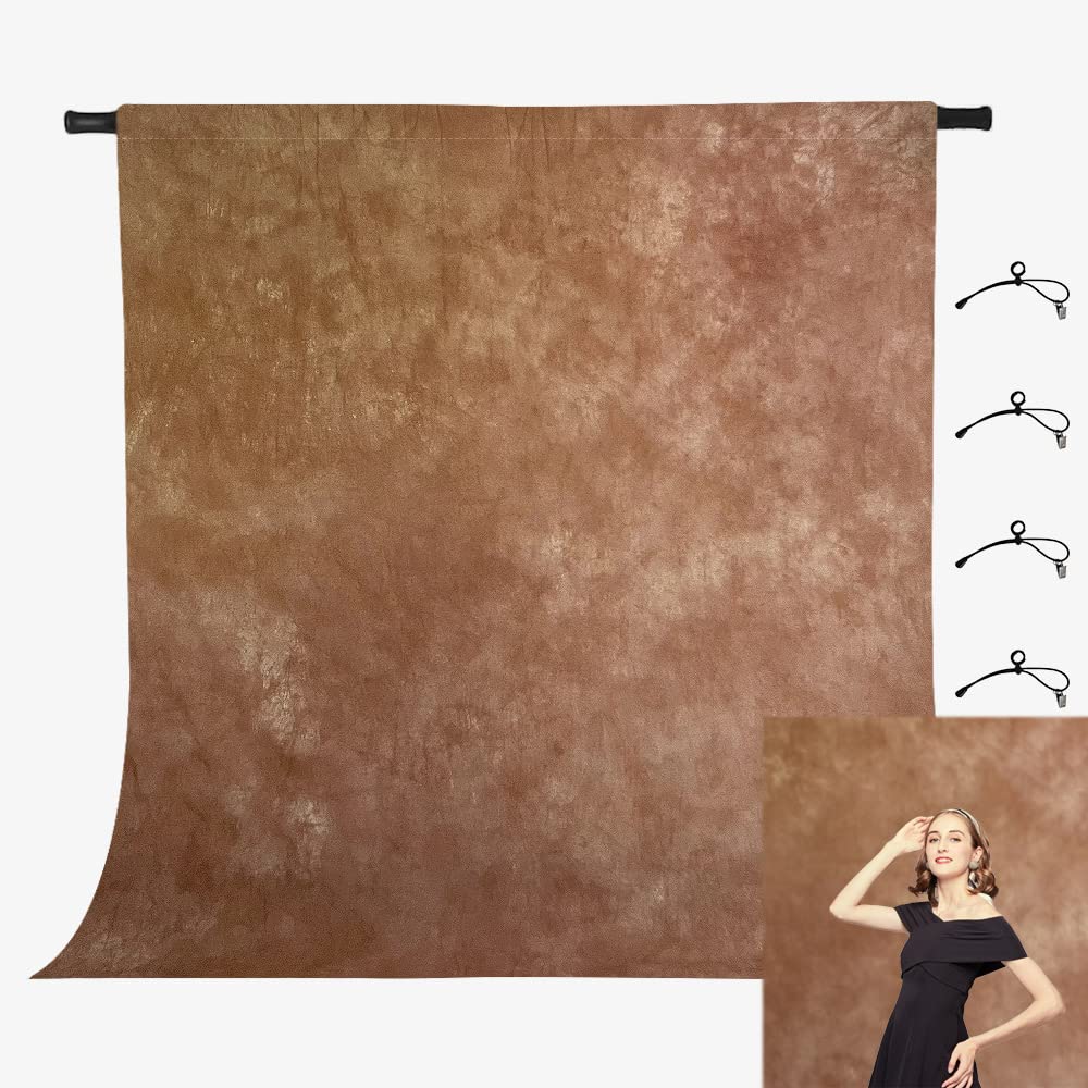 KUKUSOUL 10x10ft Light Brown Portrait Backdrops Brown and White Tie Dye Pattern Background Abstract Texture Backdrop for Photography Studio KUZR034