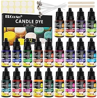 Candle Dye - 22 Colours Liquid Candle Making Dye for DIY Candle Making Supplies Kit, Oil-Based Liquid Candle Colouring for Soy Wax Dyes, Beeswax, Gel Wax, - 10ml Each
