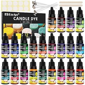 Kerzenwachs Farbe – 22 Farben Flüssiger Kerzenherstellungsfarbstoff für DIY Kerzenherstellungsbedarf Kit für…