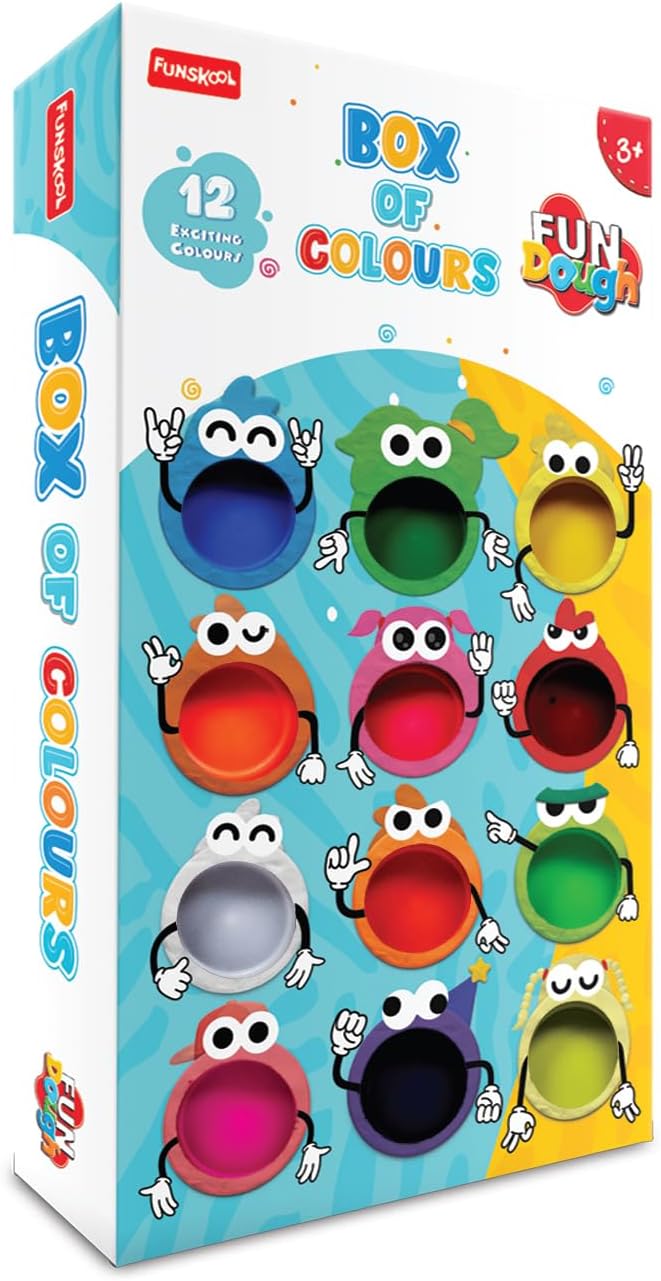 Clay Dough for Kids, 12 Pack Assorted Colors, Non-Toxic Modeling Compound, 2oz Cans, Arts & Crafts, Preschool Toys, School Supplies, Party Favors, Creative Play for Ages 3+