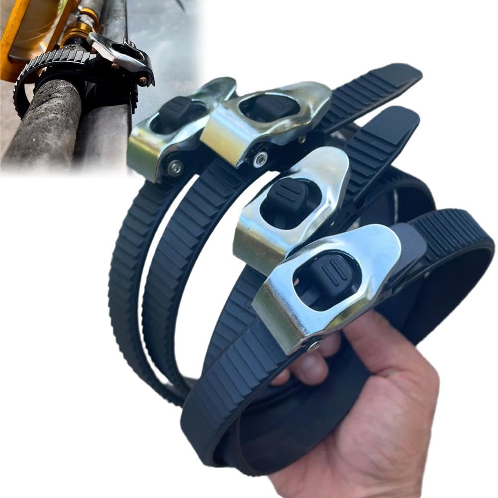 Cinghia con chiusura a presa, cinghie a cricchetto riutilizzabili resistenti con fibbie in metallo regolabili, cinghie di fissaggio super resistenti per fissare carichi, mobili, attrezzature
