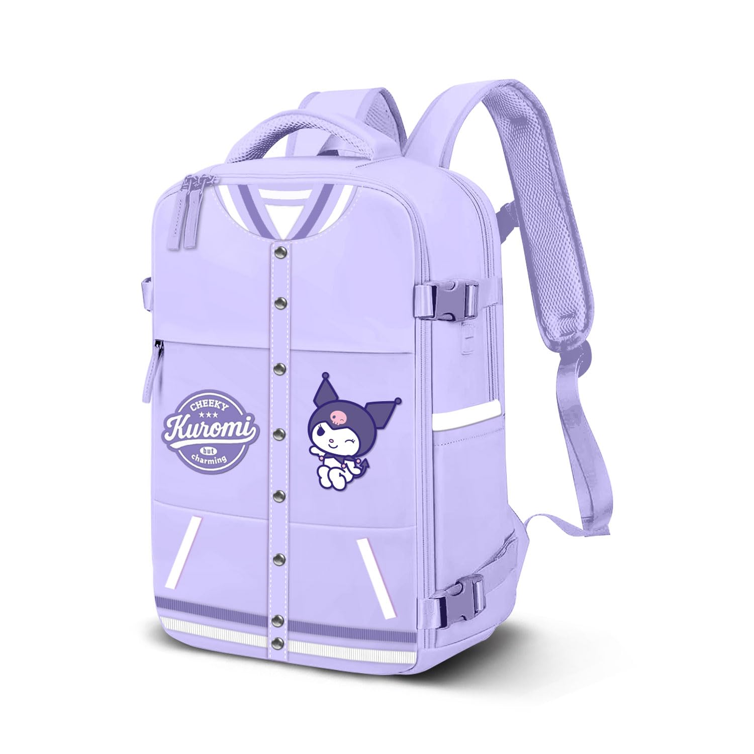 Hello Kitty Kuromi Varsity-Mercury Backpack 2.0 Underseat Cabin Bag 40x20x25cm, Mauve, Capacity 20 L