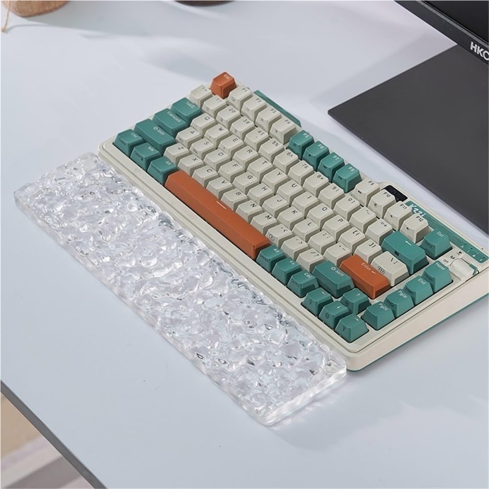 Podpórka pod nadgarstki do klawiatury akrylowej, półprzezroczysta, ergonomiczna podkładka pod nadgarstek do klawiatury RGB (kolor 100%)