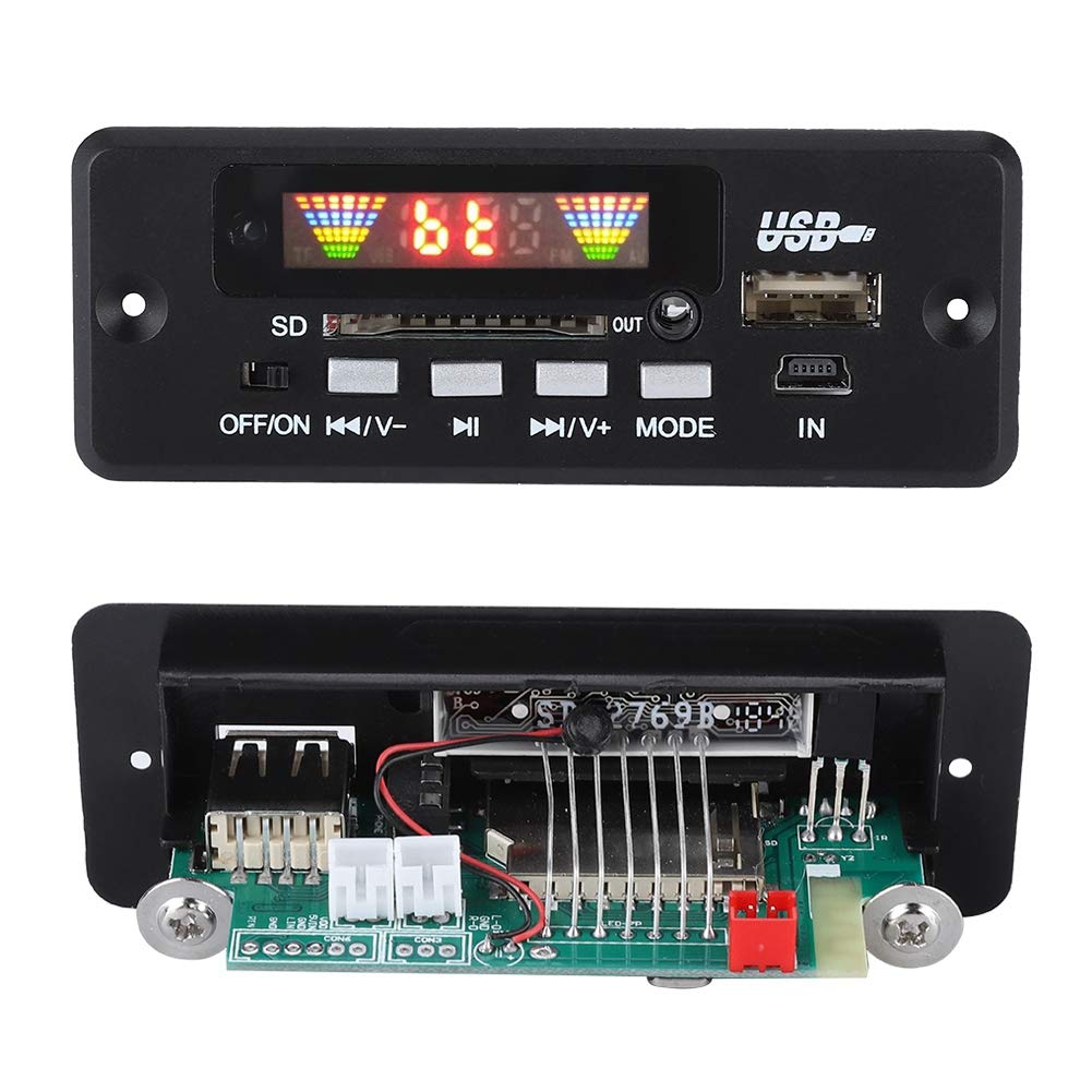 ASHATA Module De Décodage Bluetooth MP3, Module De Décodage Audio FM Pour Autoradio MP3,Module De Décodage Audio Numérique Bluetooth Mains Libres Avec