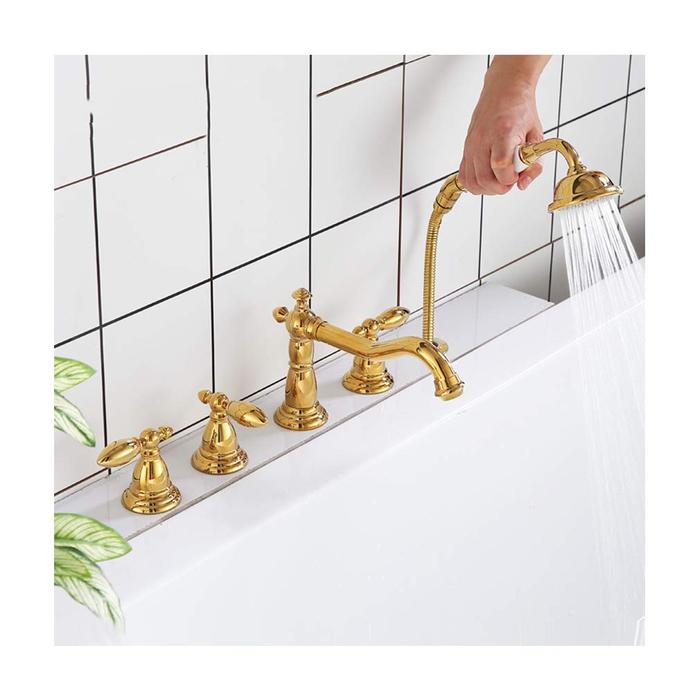 Robinet de baignoire 5 trous et douchette pour bain relaxant