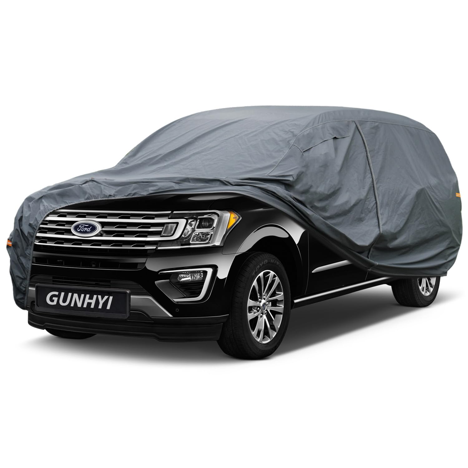 GUNHYI Premium Car Cover Custom Fit Ford Expedition, 16 Layers Heavy Duty Car Cover Waterproof All Weather with Zipper Door for Sun Rain Snow Dust Uv Protection