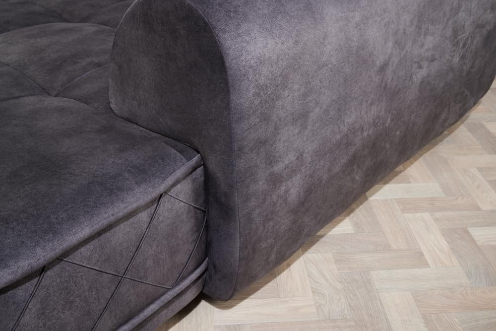 XXL Ecksofa DECADENCIA - 320cm - dunkelgrau - Samt - inkl. Kissen