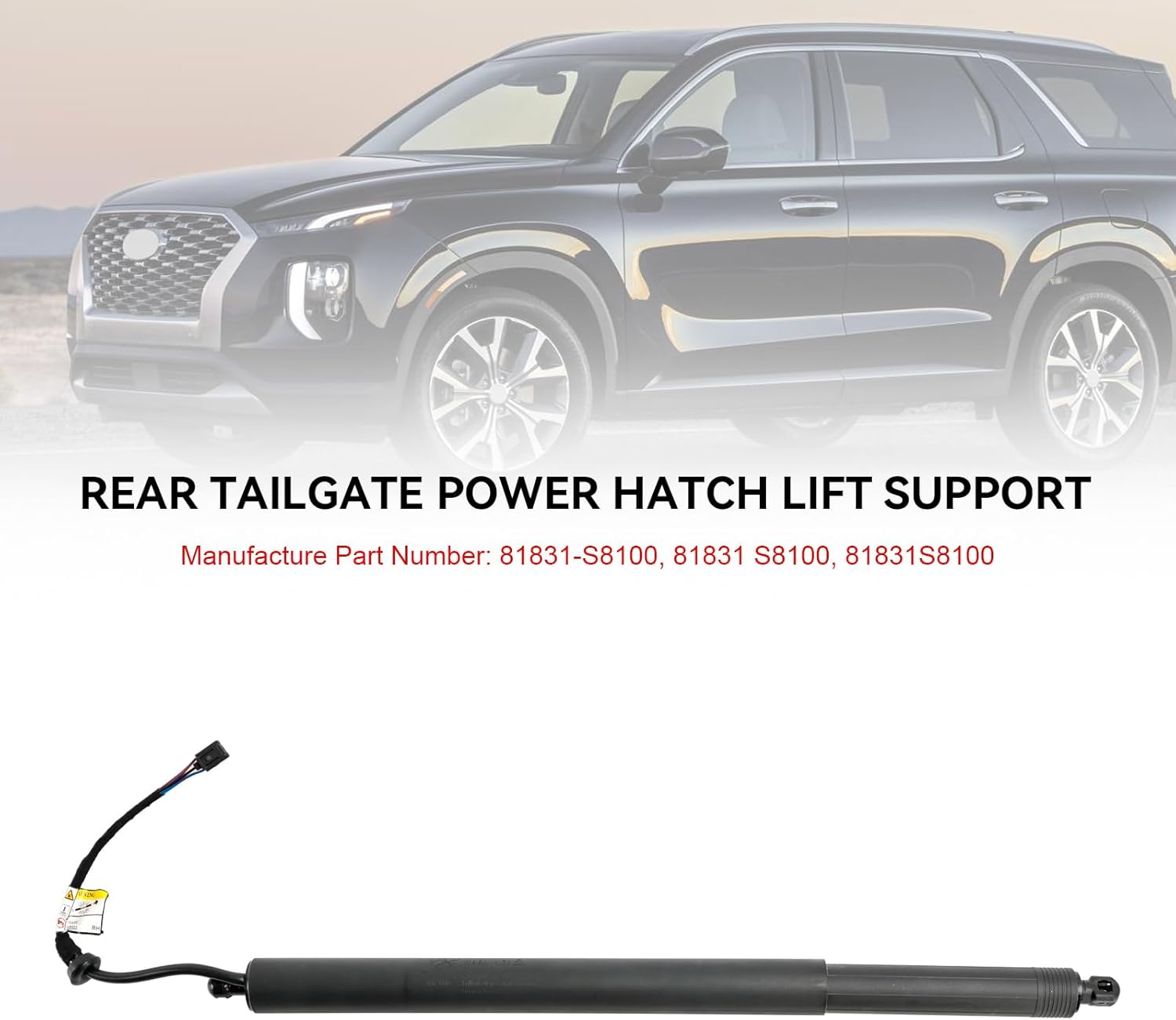 Areyourshop Rear Right Tailgate Lift Support 81841S8100 for Hyundai Palisade 2020-2022 Right Drive Unit Assy Power Tail Gate