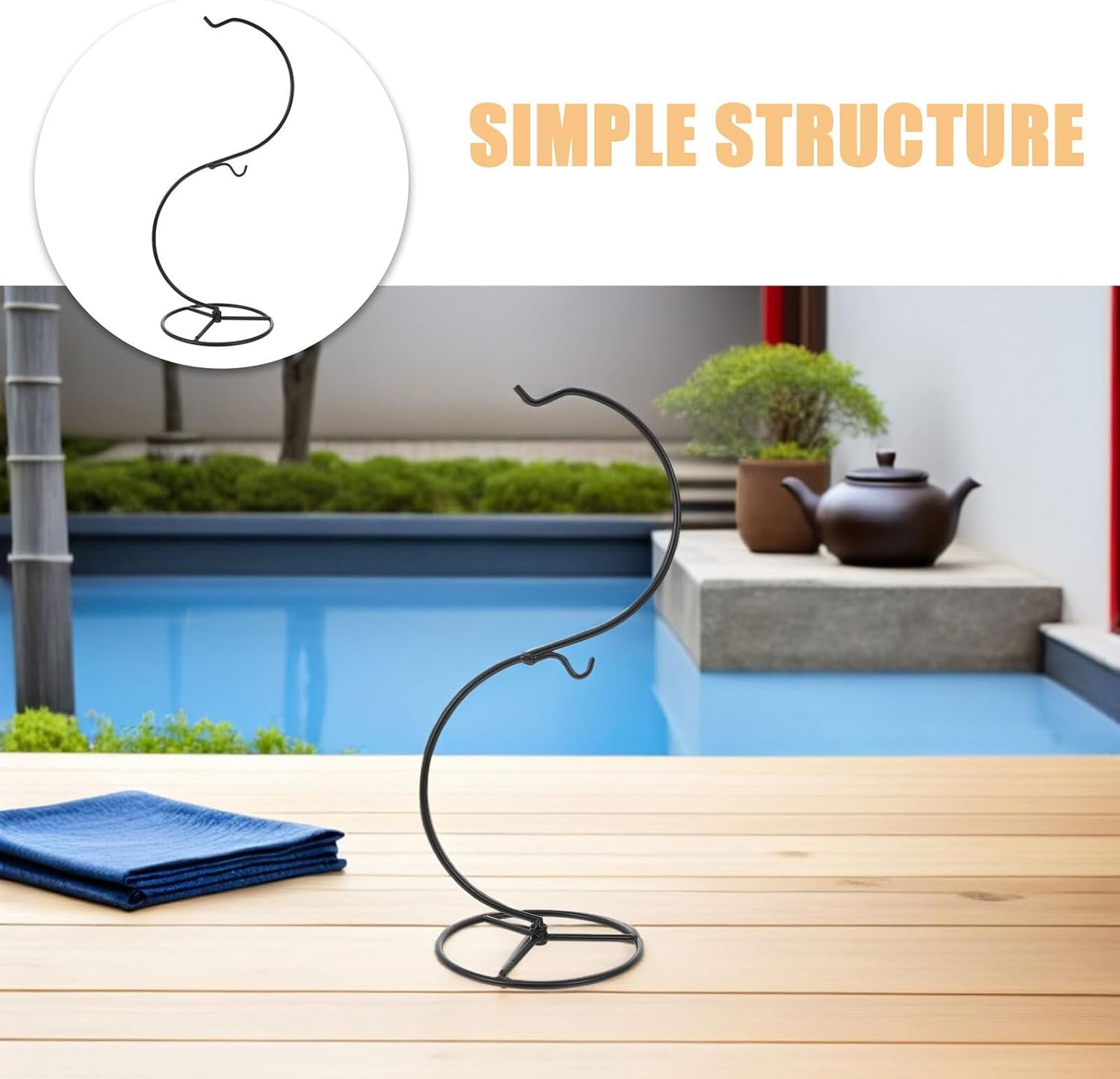 2pcs Iron Hanging Rack S-shaped Air Plant Stand Hanger 14×34.2cm Terrarium Holder for Home Décor Christmas and Halloween Ornament Display