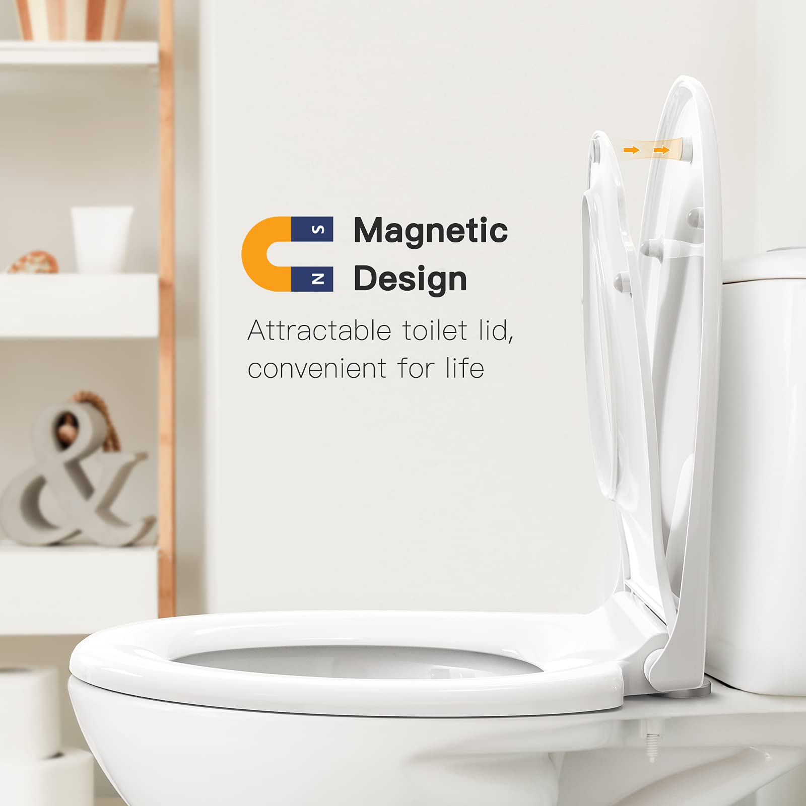 Pipishell Toilet Seat Soft Close,Toilet Seat with Removable Child Seat