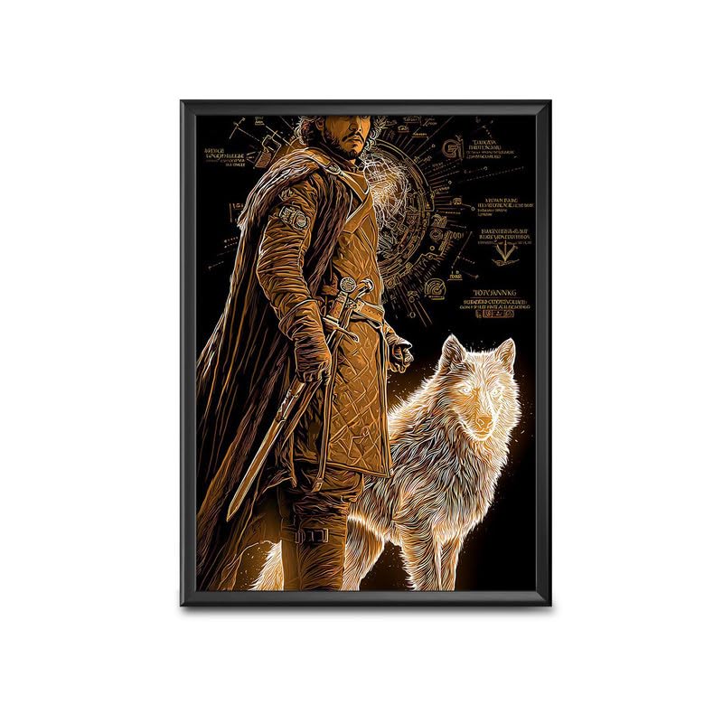Fremalay Home Decorative Frames - Jon Snow Wall Framed Paintings for Office, Dining, Living Room Decoration (12inchx18inch,Framing with Leminated Poster),FRMYMRVL59C