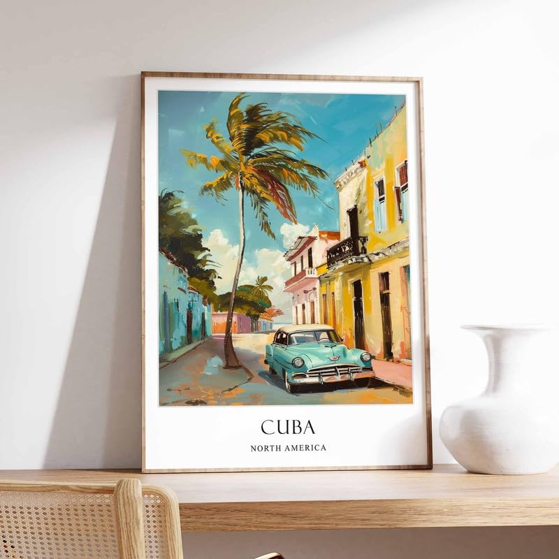 7 Cuba Poster Home Decor Travel Art South American Wall Art South America Travel Poster Landsca Poster A3 - Wall Art Home Decor Movie Poster Canvas Film Cinema Retro Vintage Cult Classic Nostargic Sa