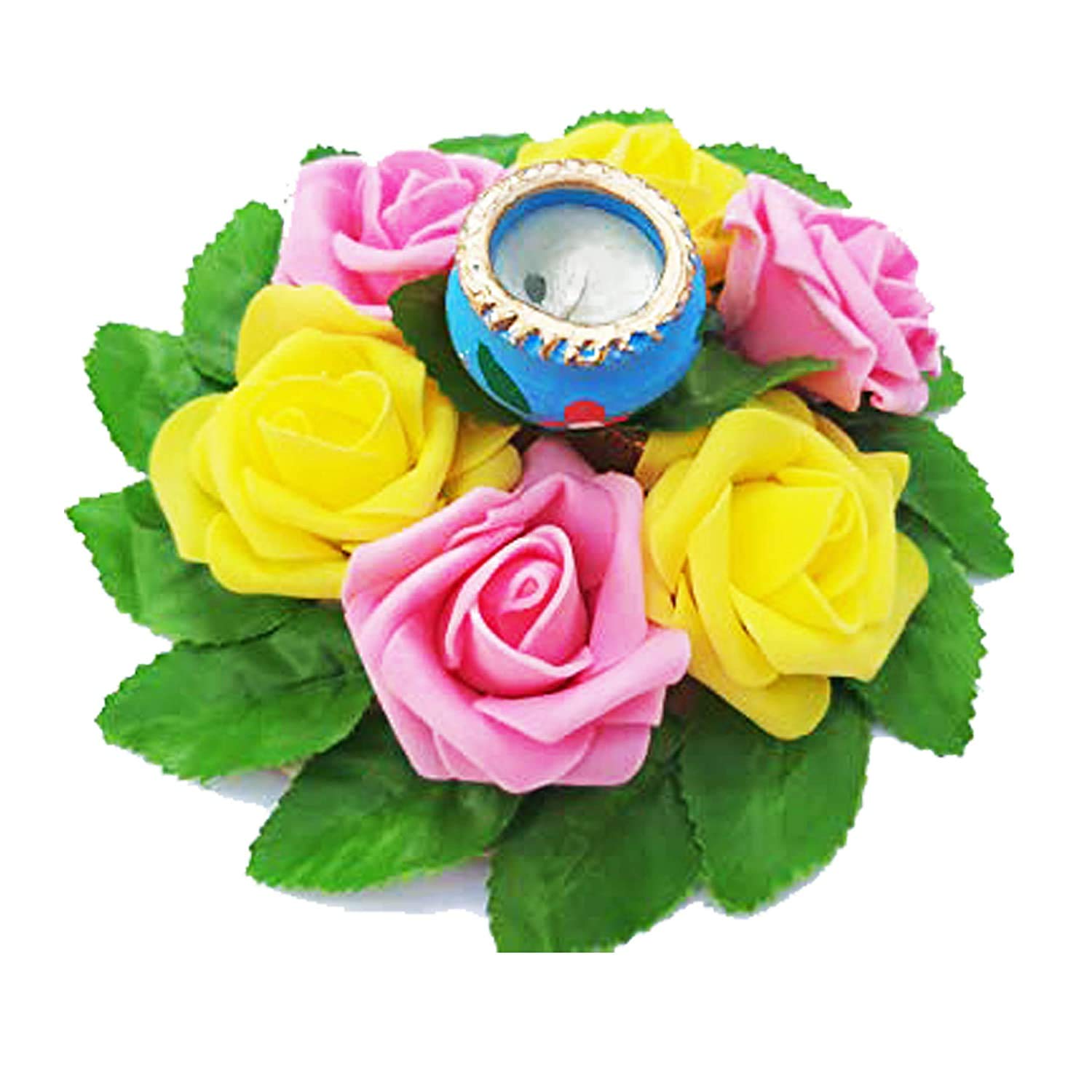 Garv by Geetanjali Hand Made Floral Matki Tea Light for Diwali & Home