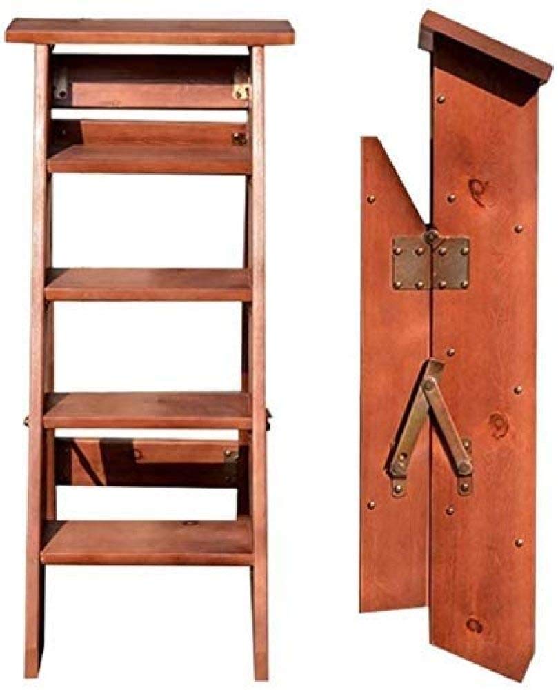 Tabourets d'échelles, escabeau en Bois Massif, escabeau Pliant, étagère à Fleurs en Bois pour Adultes, Support pour Plantes, Outil Robuste de Jardin, Charge Bea150Kg