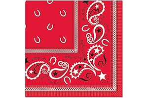 Red Bandana Luncheon Napkins 16 Count Pack of 12: A touch of...
