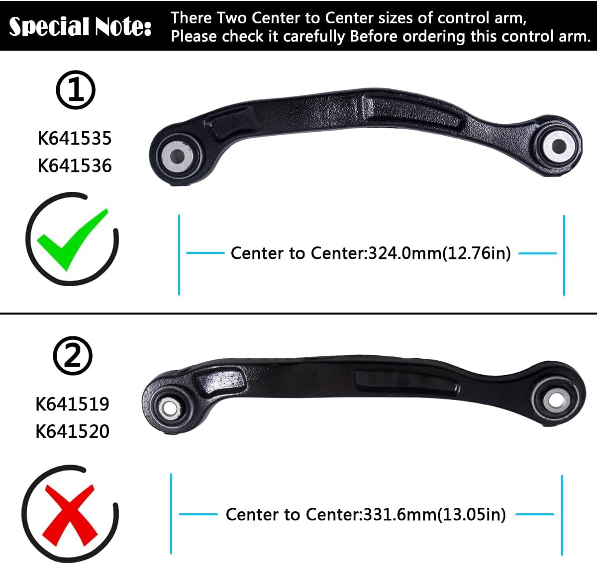 AUQDD 2Pc Suspension Rear Upper Rearward Control Arm/Lateral Link Compatible With 2015-2023 Ch-rysler 300/15-23 Dodge Challenger,05-08 Magnum w/AWD (Replace # K641535 K641536 MS251017 MS251018)