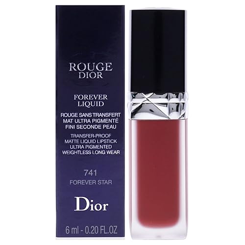 Christian Dior Rouge Dior Forever Liquid Matte - 741 Forever Star Lápiz labial para mujer, 0.2 onzas