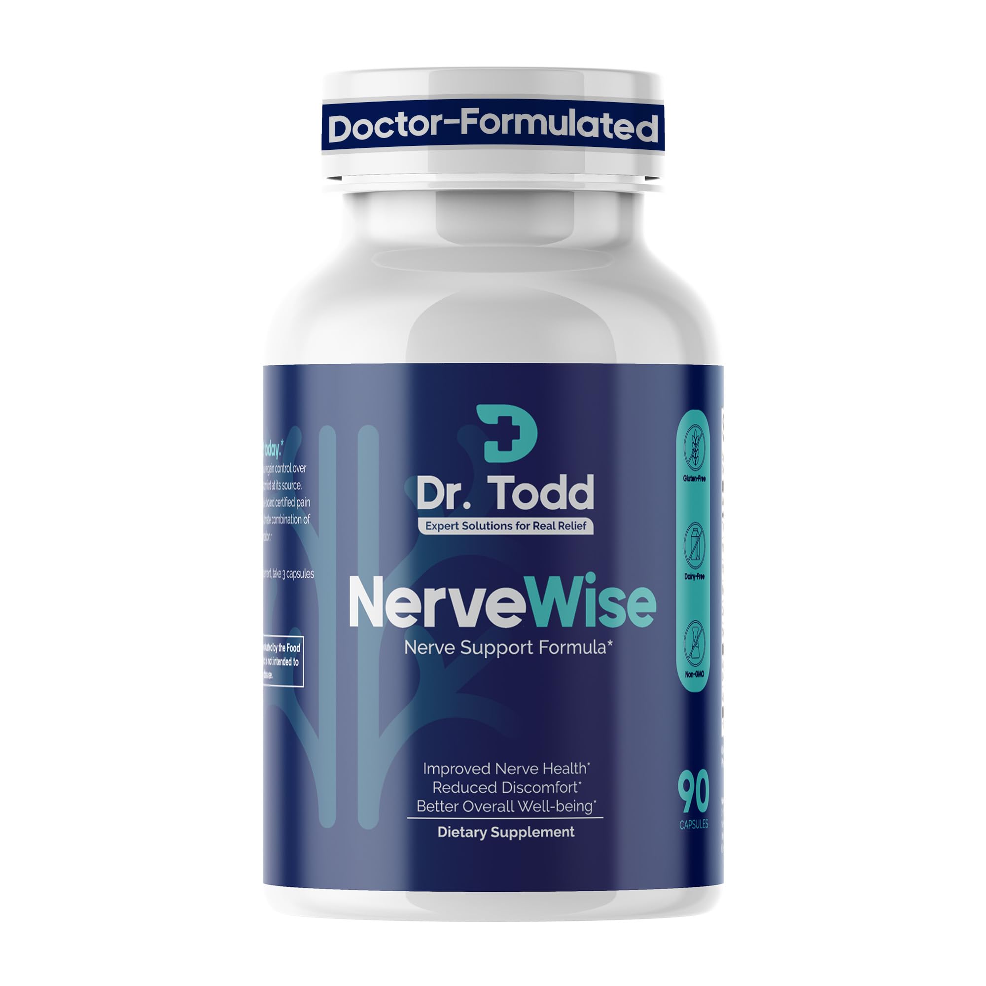 Dr. Todd NerveWise Nerve Support Supplement for Foot, Hand & Leg Comfort – Daily Formula for Healthy Nerve Function, Helps Support Nerve Balance, Body Comfort & Overall Nerve Wellness – 30 Day Supply