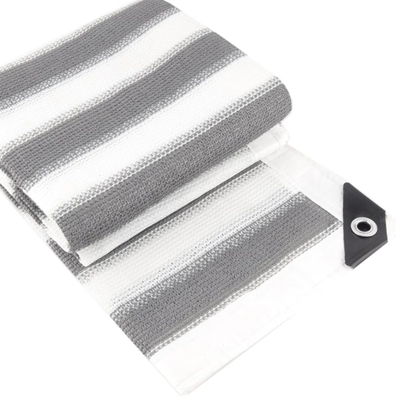 Protection UV pour balcon et brise-vue blanc et gris de 1,2m x 300cm