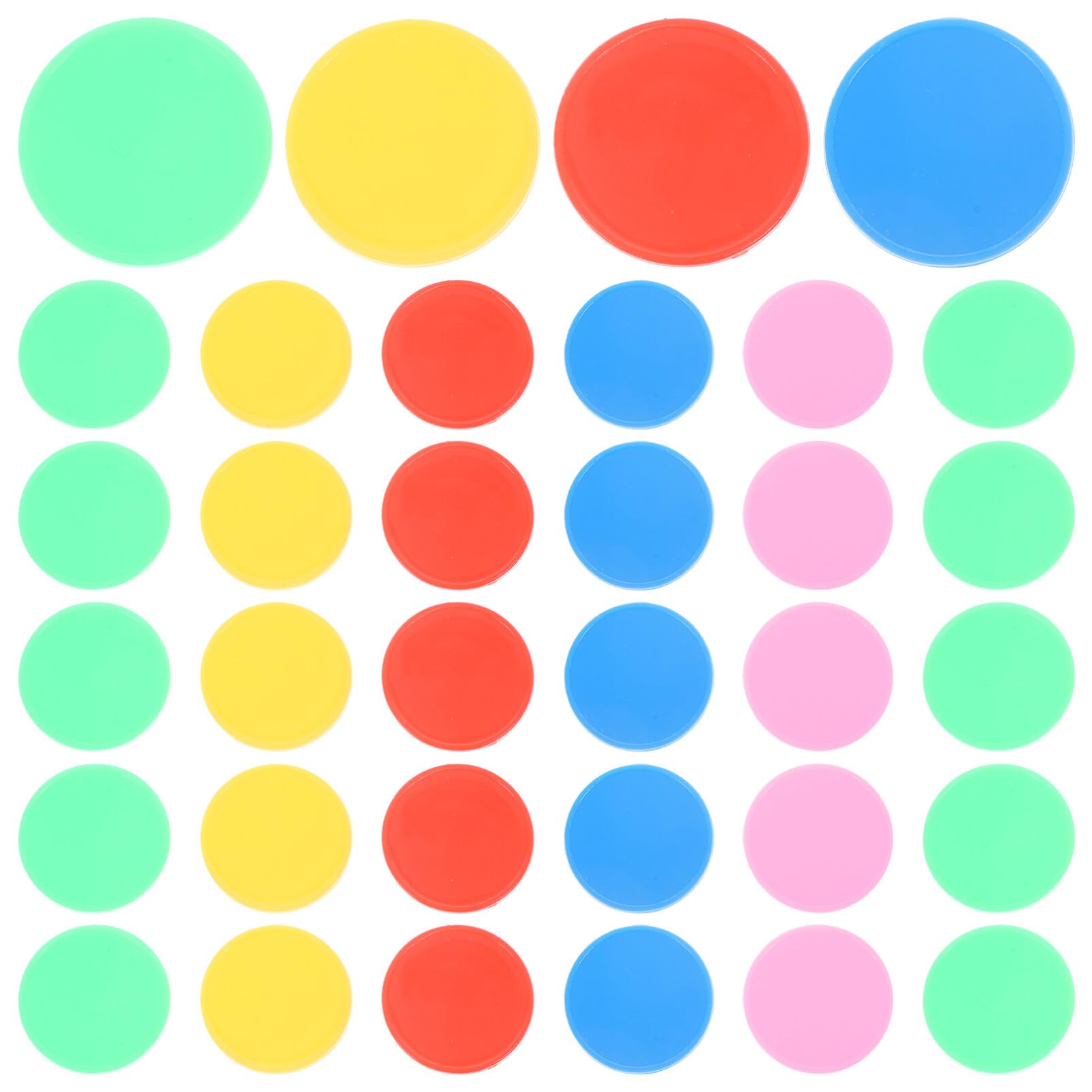 100 Fichas De Plástico Transparentes Para Bingo - 4 Colores, Diámetro 2.5 Cm, Para Juegos Y Matemáticas