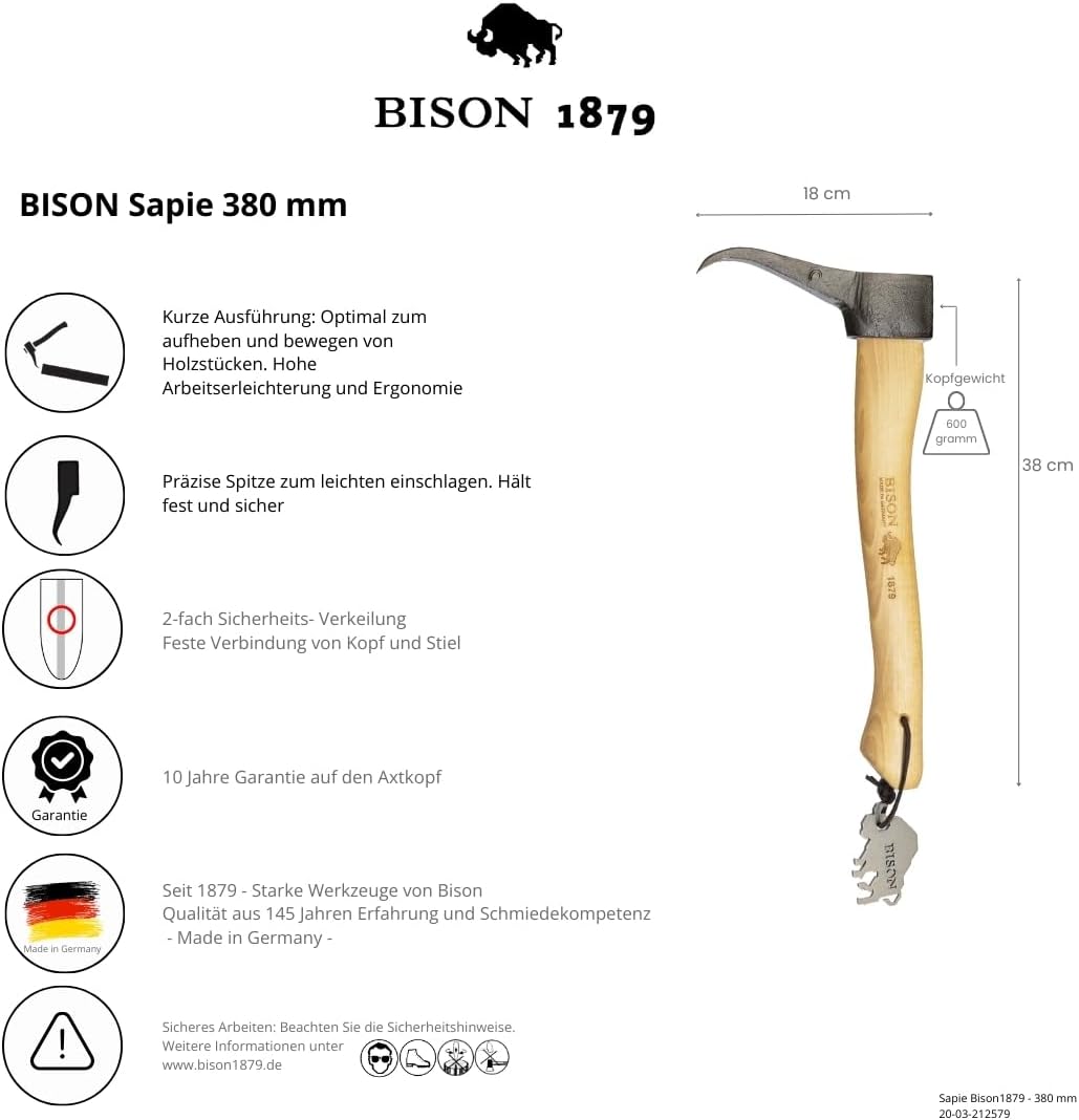 Bison 1879 Sapie 600g, 380mm for Pulling, Lifting and Moving Timber