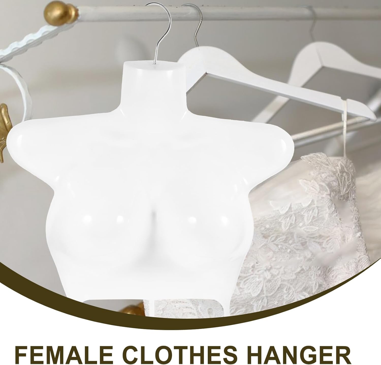 5pcs Female Mannequin Torso Clothes Hanger for Displaying Swimwear, Dresses, and Tops, Lightweight and Reliable Plastic with Hook, Ideal for Retail and Home Use