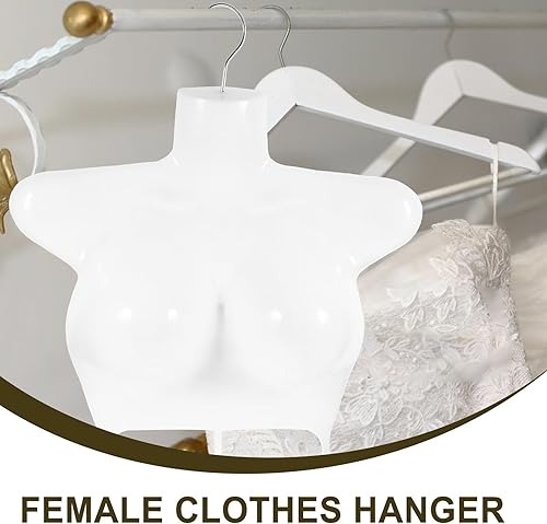 Miniatura 6 de Colgador de ropa de torso de maniquí femenino de 5 piezas para mostrar trajes de baño, vestidos y blusas, plástico ligero y confiable con gancho,