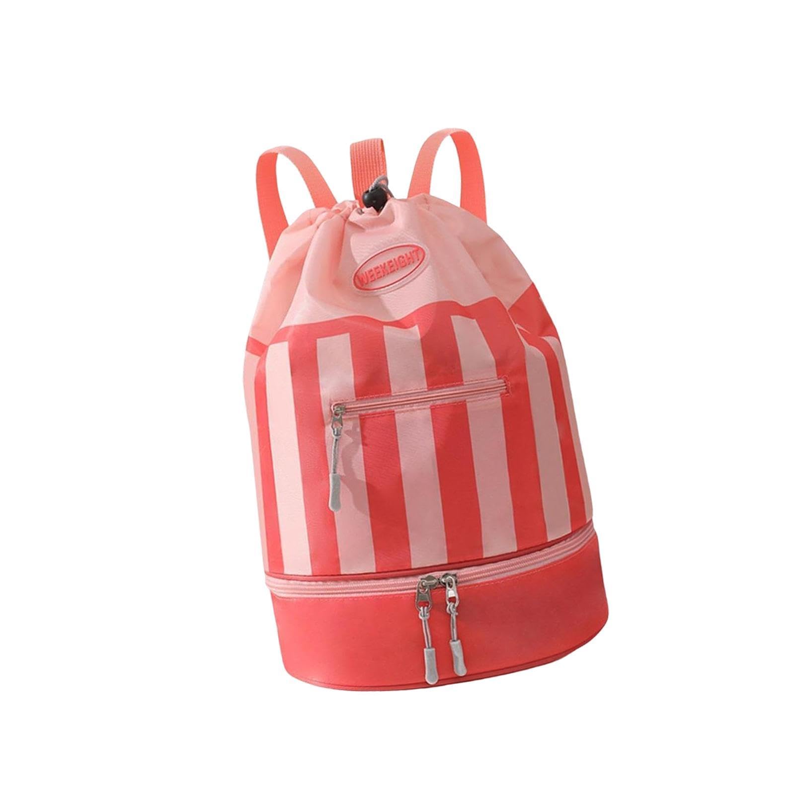 nivaa kids drawstring backpack lightweight swimming bag for outdoor travel seaside red