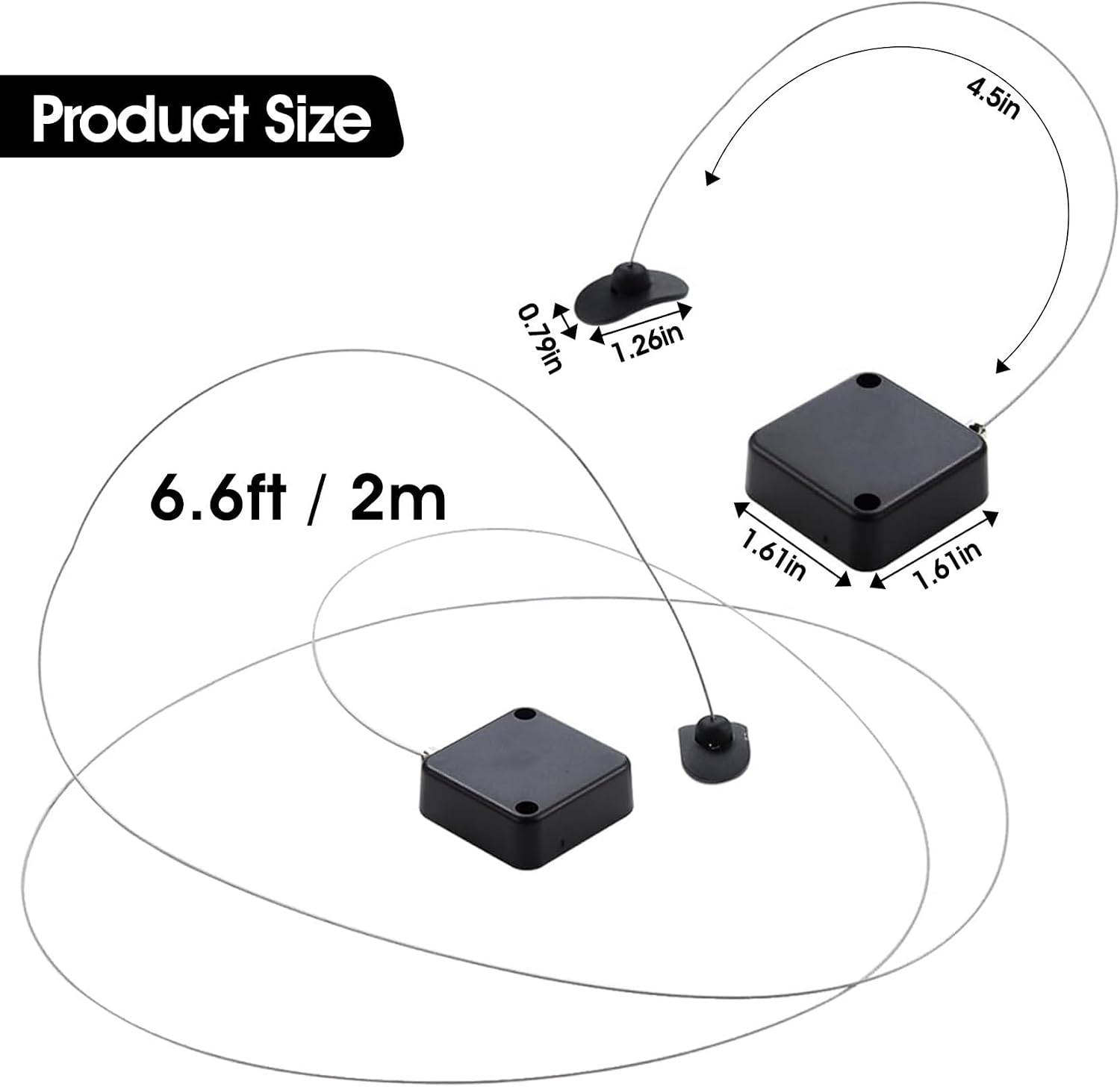 4Pcs 6.6FT Retractable Remote Control Tether with Adjustable Leash, TV Remote Tether for TV and DVD, Never Lose TV Remote Again