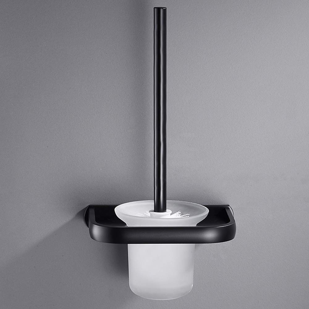 Nff Pennello per La Spazzola per La Spazzola, Spazzola in Alluminio A Muro Pennello per La Toilette Nero, Spazzola da Bagno con Setole Resistenti E Manico Lungo