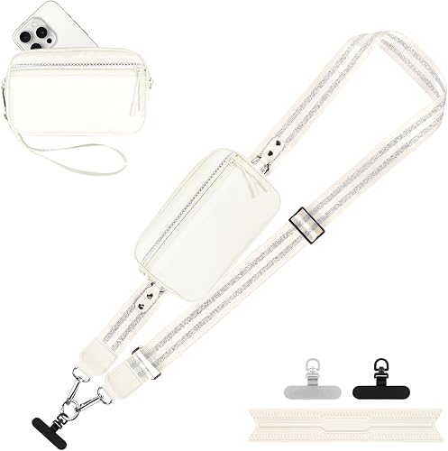 Miniatura 45 de Correa para teléfono con clip y correa cruzada para cartera, cordón ajustable para teléfono con cartera, Negro, Mediana Negro,negro, rojo (Black