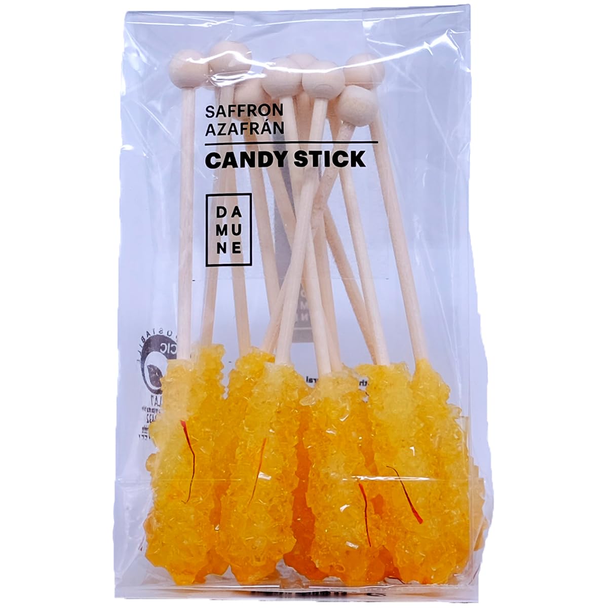 DAMUNE Bâtonnets de Sucre Candi Safran – 60 Bâtonnets (12 bâtonnets * 5 sachets)