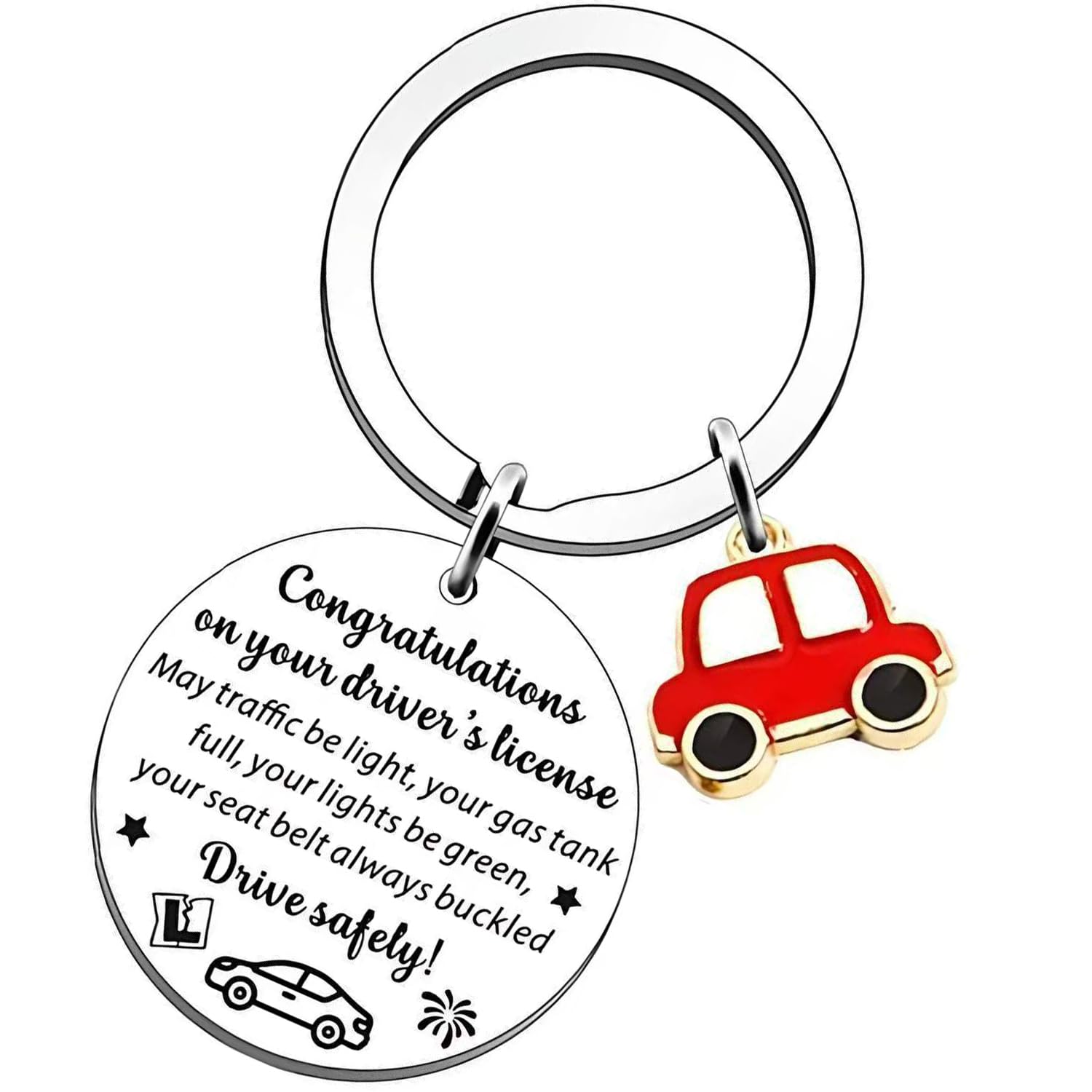 ASREJUR Passed Driving Test Gifts New Driver Keyring,Just Passed Driving Test Gifts,Drive SafeDrive Safe Guardian Angel Gift,Congratulations On Passing Your Drivings Tests,for Women Men,17th Birthday