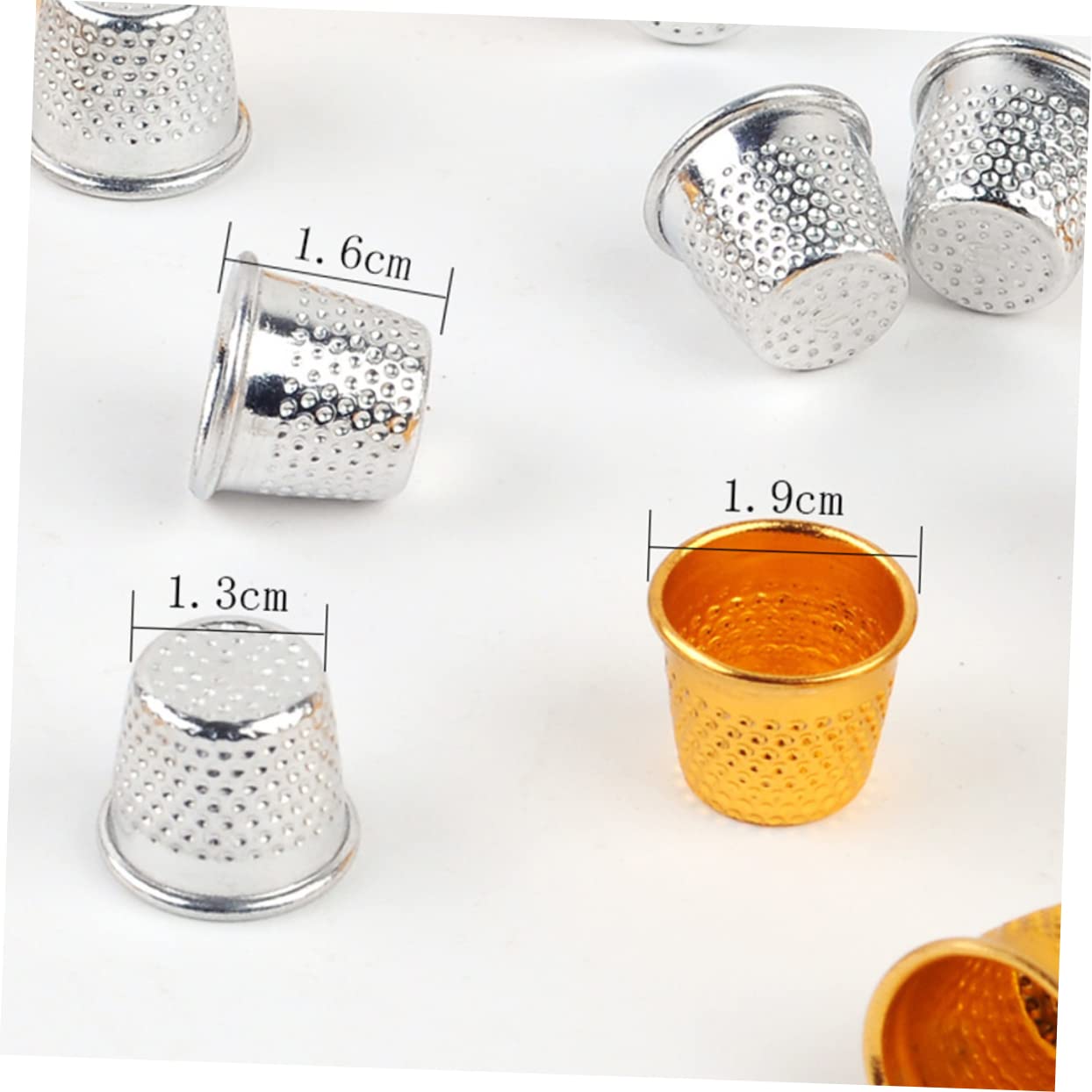 ARTIBETTER 50pcs Nickel Plated Thimble Sewing Finger Protector Point Turner Tool for Home Craft