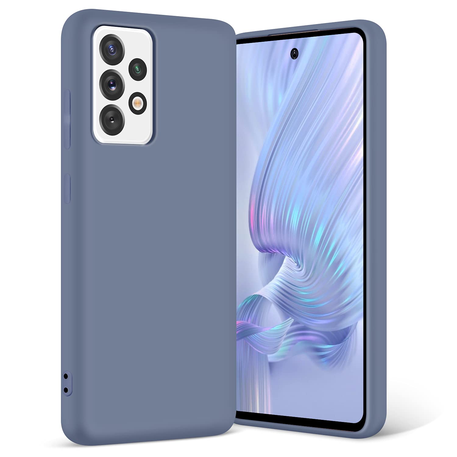 for Galaxy A52 5G Case, Liquid Silicone Slim Soft TPU Fit Full Body Protection Shockproof Phone Cover for Galaxy A52 5G 6.5" (Gray)