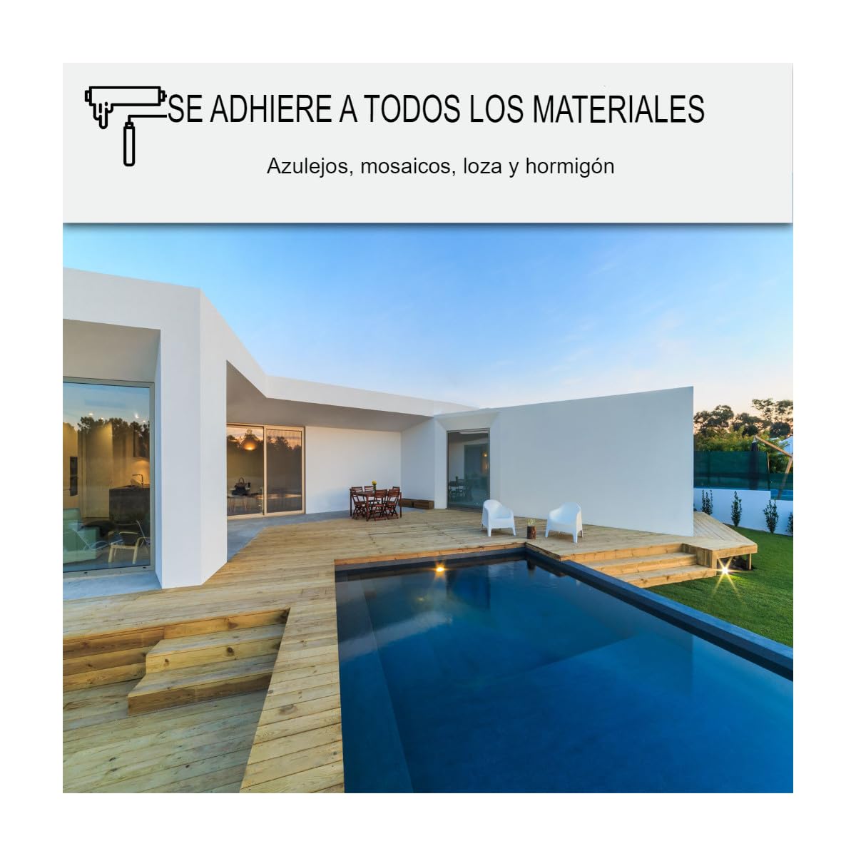 Resina Impermeabilización Piscina Embaldosada 10 m², soporte poroso Transparente | Impermeabiliza Azulejos y Hormigón, Imprimación de Adherencia, Repara, Resiste al Cloro y la Sal - Arcane Industries