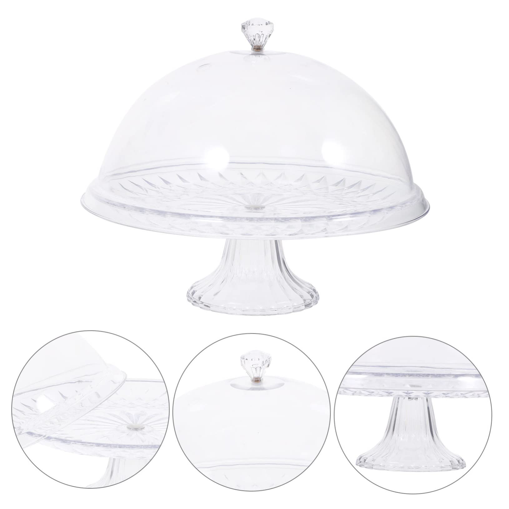 Campana para Tarta Tapa de Acrílico Transparente 1 Set | Diseño Delicado y Creativo, Asa Integrada, Uso Multifunción para Servir y Conservar Temperatura