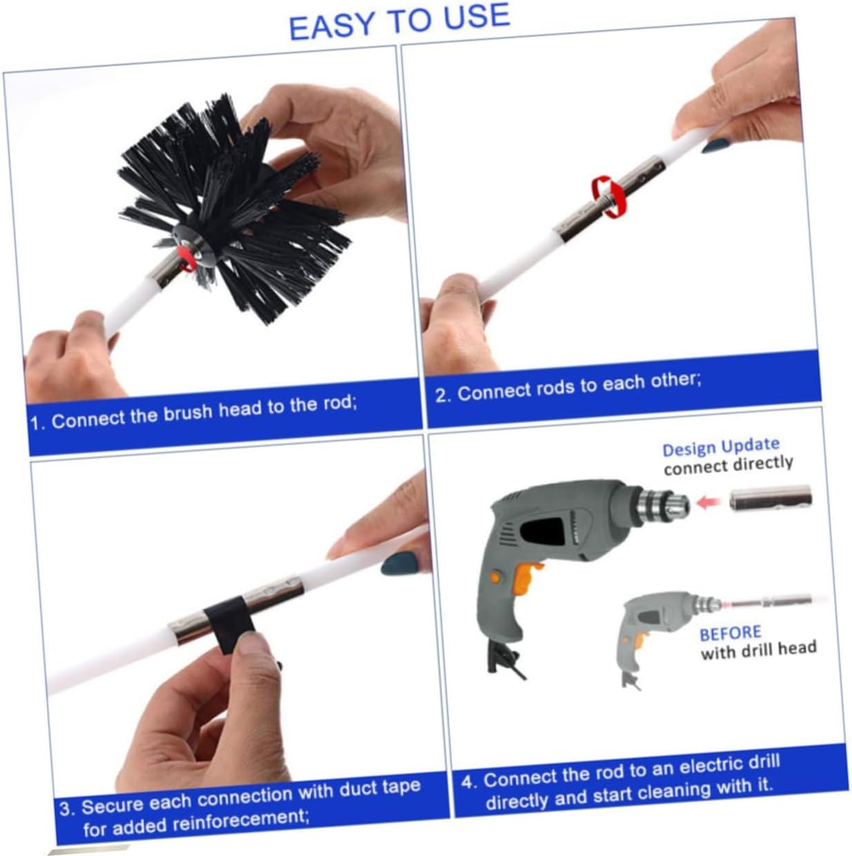 Vaguelly Chimney Cleaning Brush Flexible Dryer Vent Brush Nylon Vent Lint Sweeping Tool 610mm for Fireplace and Dryer Duct Maintenance