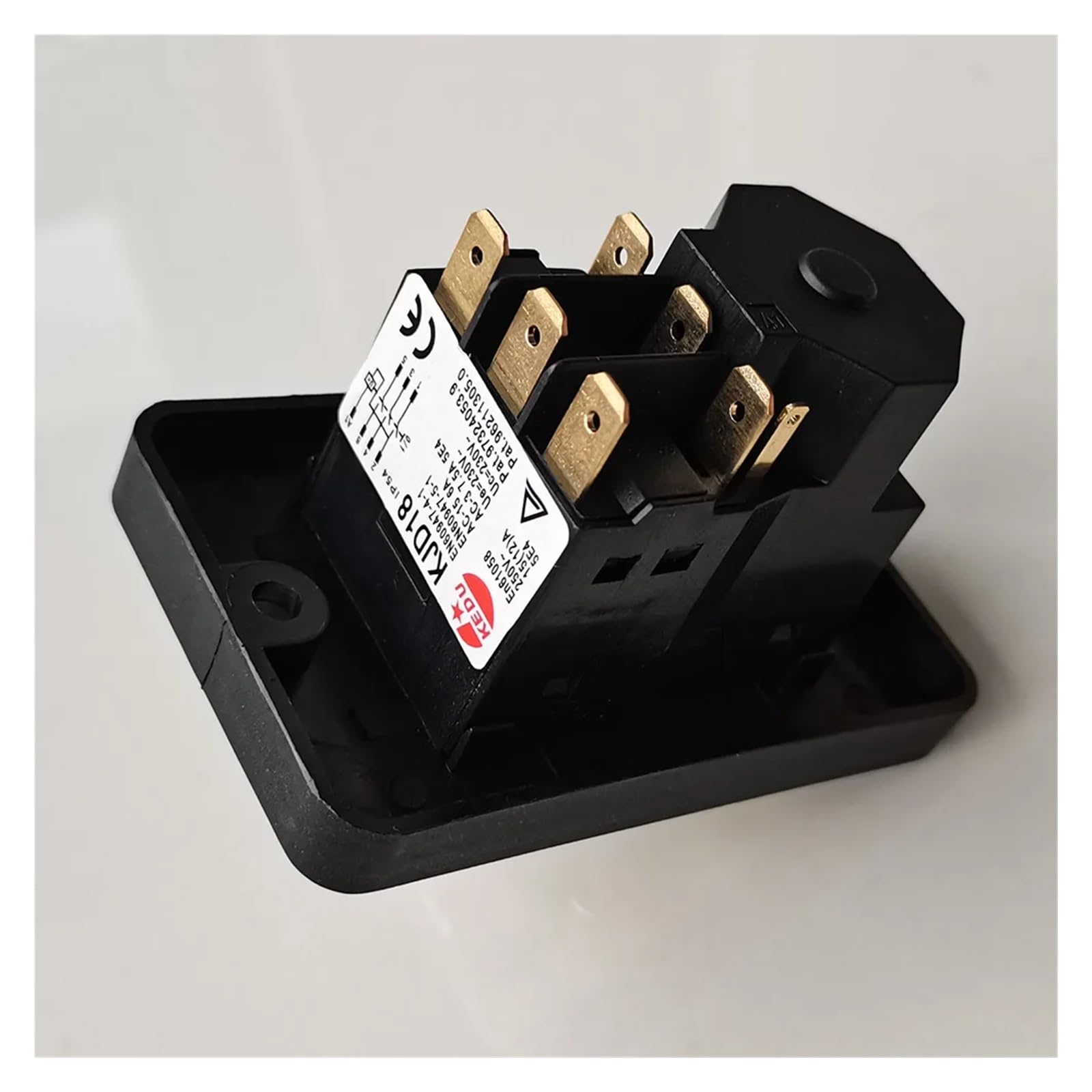 Interruptor pulsador KJD18 de 7 pines, interruptor electromagnético de encendido y apagado con protección contra subtensión y reinicio, 15 (12) A, 230 V CA