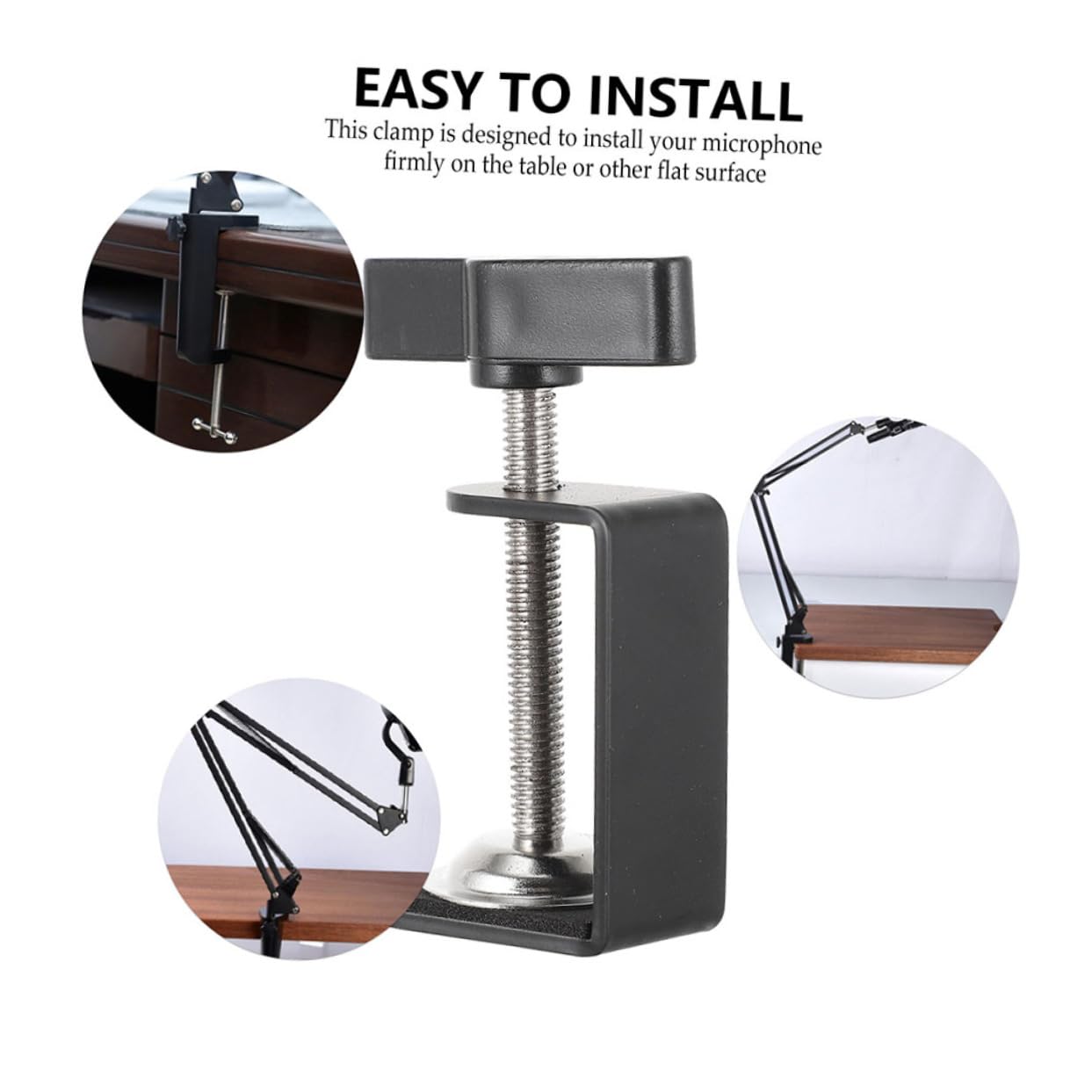 Lurrose 5 Sätze Universalklemmen Universal- Montieren Schreibtisch Arm Tischklemme Flügelklemme Klemme Für Tisch Holzbearbeitung Arbeiten Rostfreier Stahl 4 Stück * 5