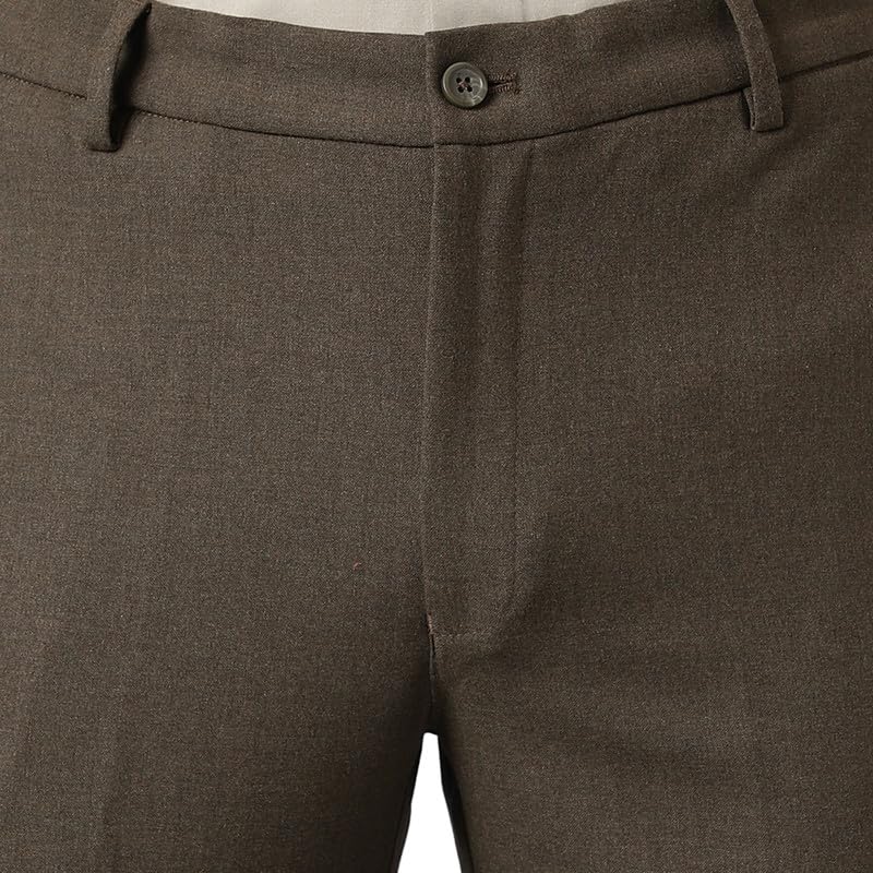 Image of SUBTRACT Men 4 Way Stretch Wrinkle Free Slim Fit Formal Trouser in with 2 Inch Flexible Waistband | Men's Trousers for Office Or Party