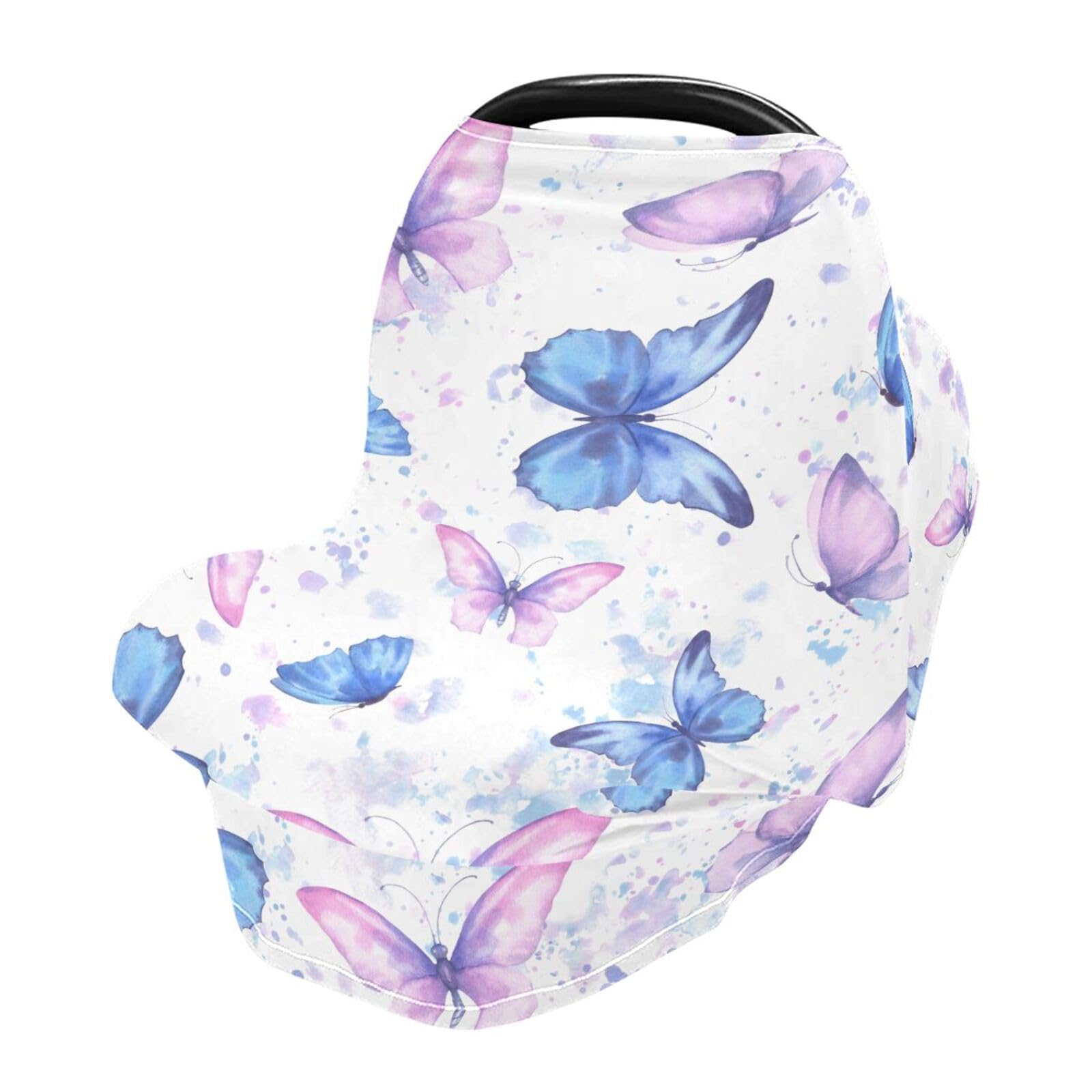 Nursing Cover Breastfeeding Scarf Butterfly Tropical Butterflies Baby Car Seat Covers Soft Breathable Infant Carseat Canopy Stroller Cover for Boys Girls