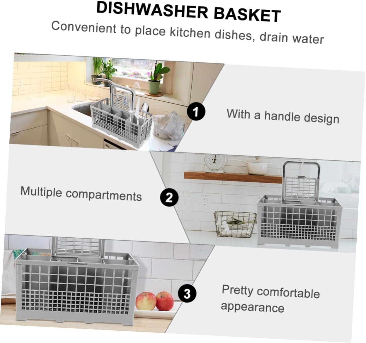 Multi-functional Drain Basket over The Sink Dishwasher Cutlery Holder Storage Box Silverware Organizer for Kitchen