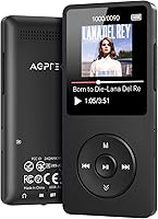 AGPTEK A02 MP3 Player Bluetooth 5.3: 32GB + 128GB Expandable, 1.8" Screen, Speaker, FM Radio, Voice Recorder - Portable HiFi Music Player (Black)