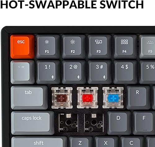 Miniatura 5 de Keychron Teclado mecánico inalámbrico Bluetooth K4 RGB LED retroiluminado, compacto intercambiable en caliente, 100 teclas, teclado USB con cable,